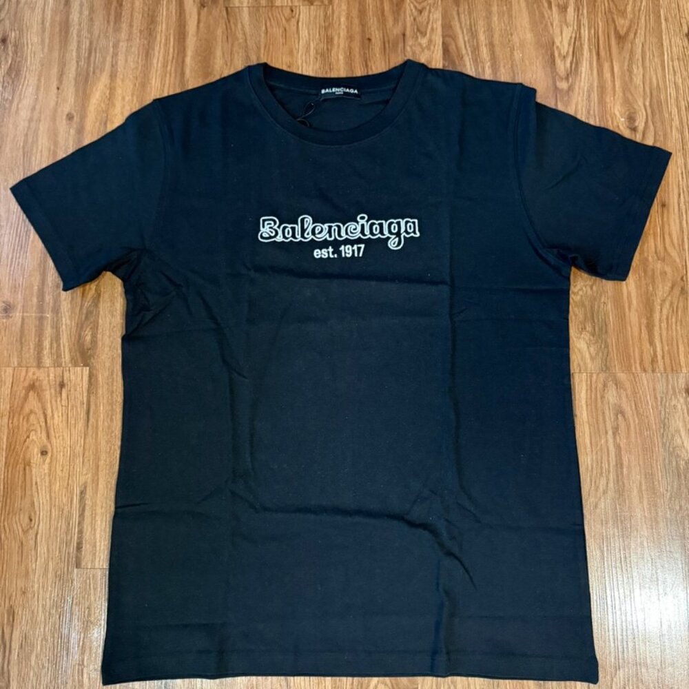 Balenciaga est. 1971 Logo Embroidered Cotton T-Shirt EUR Size XXL